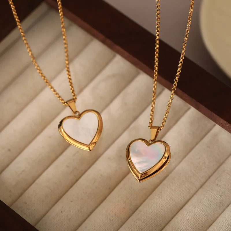 Collier Cœur Porte-Photo – Plaqué Or