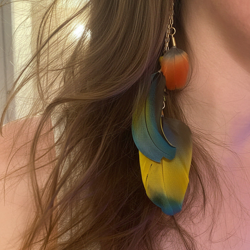 Boucles d’oreilles Plumes Spirituelles – Édition Cérémonie
