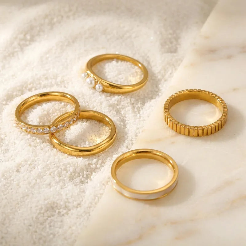 Bague Chevalière Plaqué Or – Pierres Naturelles