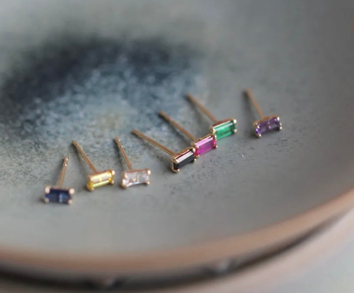 Petites Boucles d’oreilles Ayna Colorées - or 14k