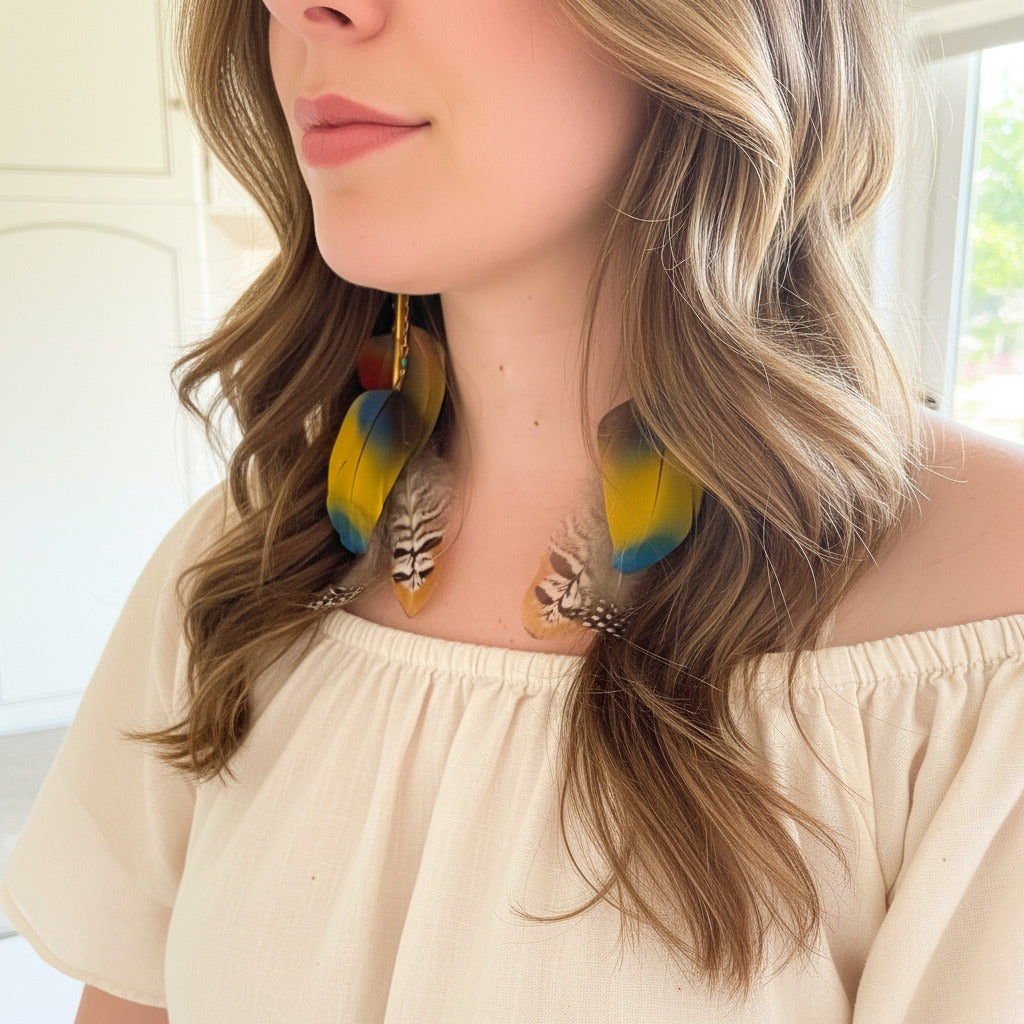 Boucles d’oreilles Plumes Spirituelles – Édition Cérémonie