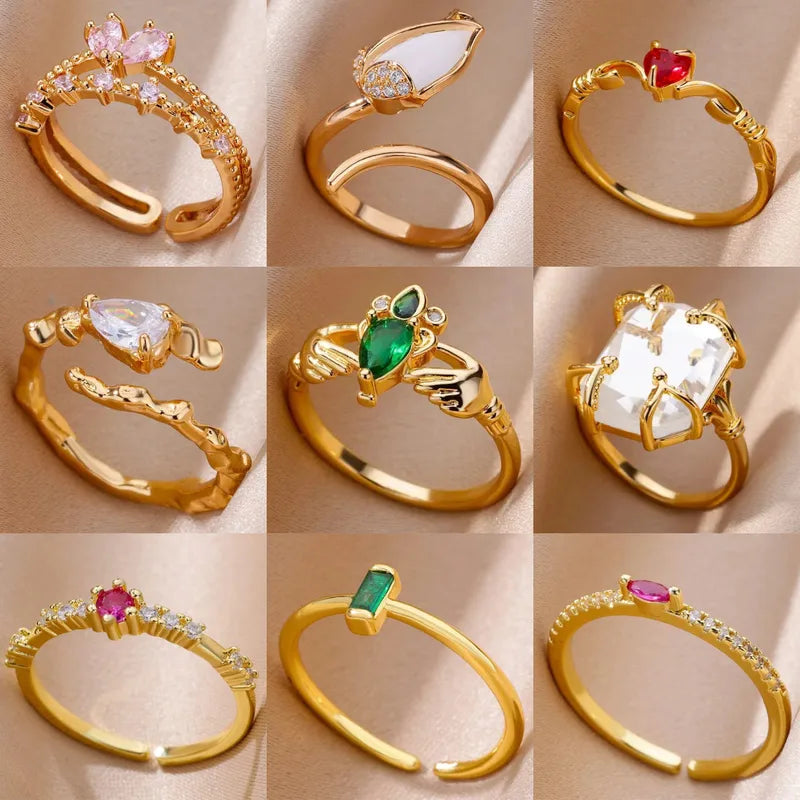 Bague Chevalière Plaqué Or – Pierres Naturelles