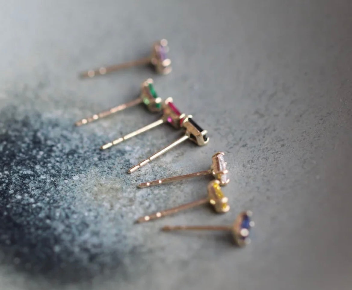 Petites Boucles d’oreilles Ayna Colorées - or 14k