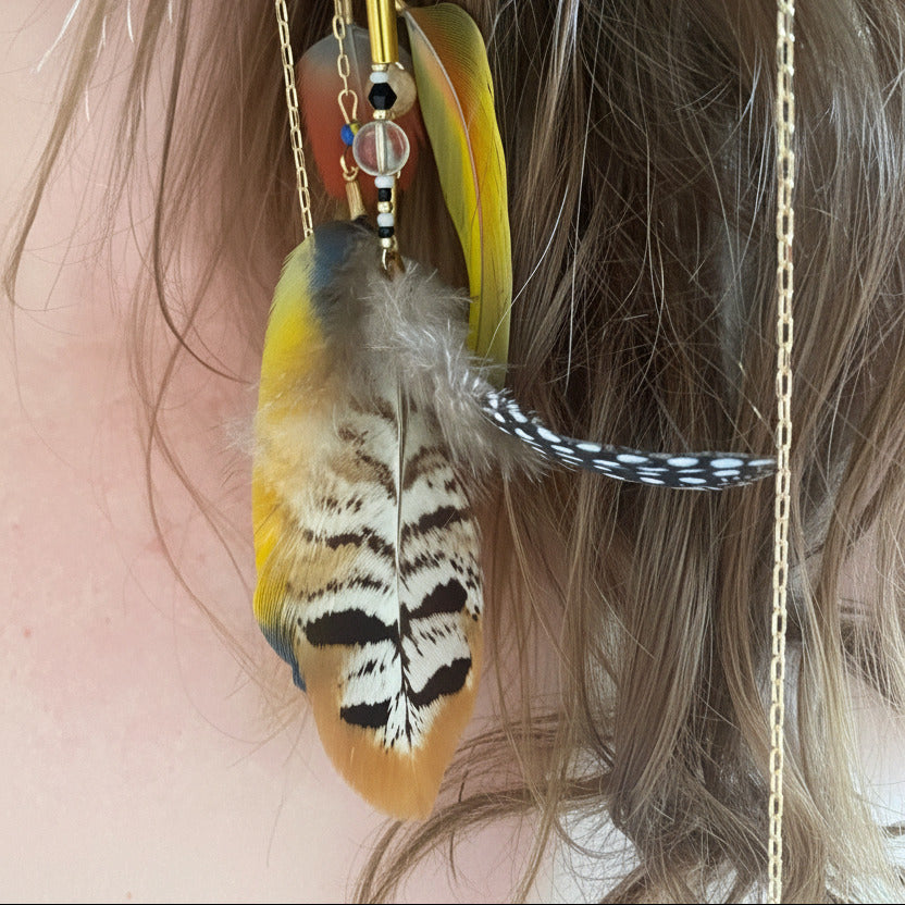 Boucles d’oreilles Plumes Spirituelles – Édition Cérémonie