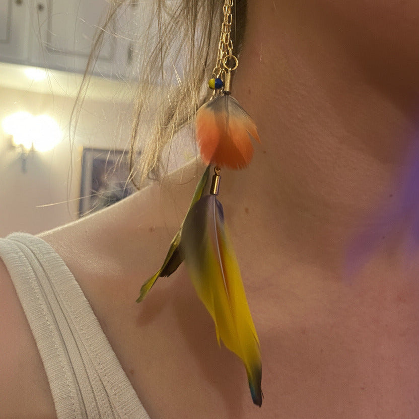 Boucles d’oreilles Plumes Spirituelles – Édition Cérémonie