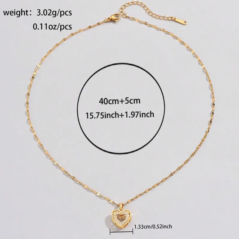 Collier Chaîne en Or & Cœur Brillant
