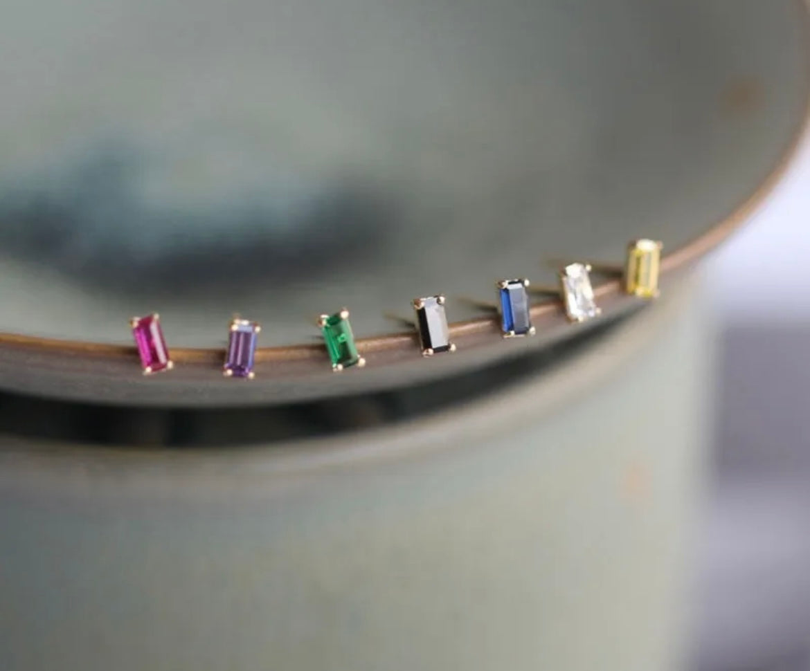 Petites Boucles d’oreilles Ayna Colorées - or 14k