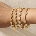 Bracelet Plaqué Or – Motif Brillant au Choix