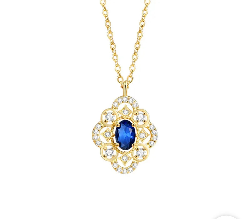 Collier Fleur de vie Bleue – Argent 925 Doré 💙✨