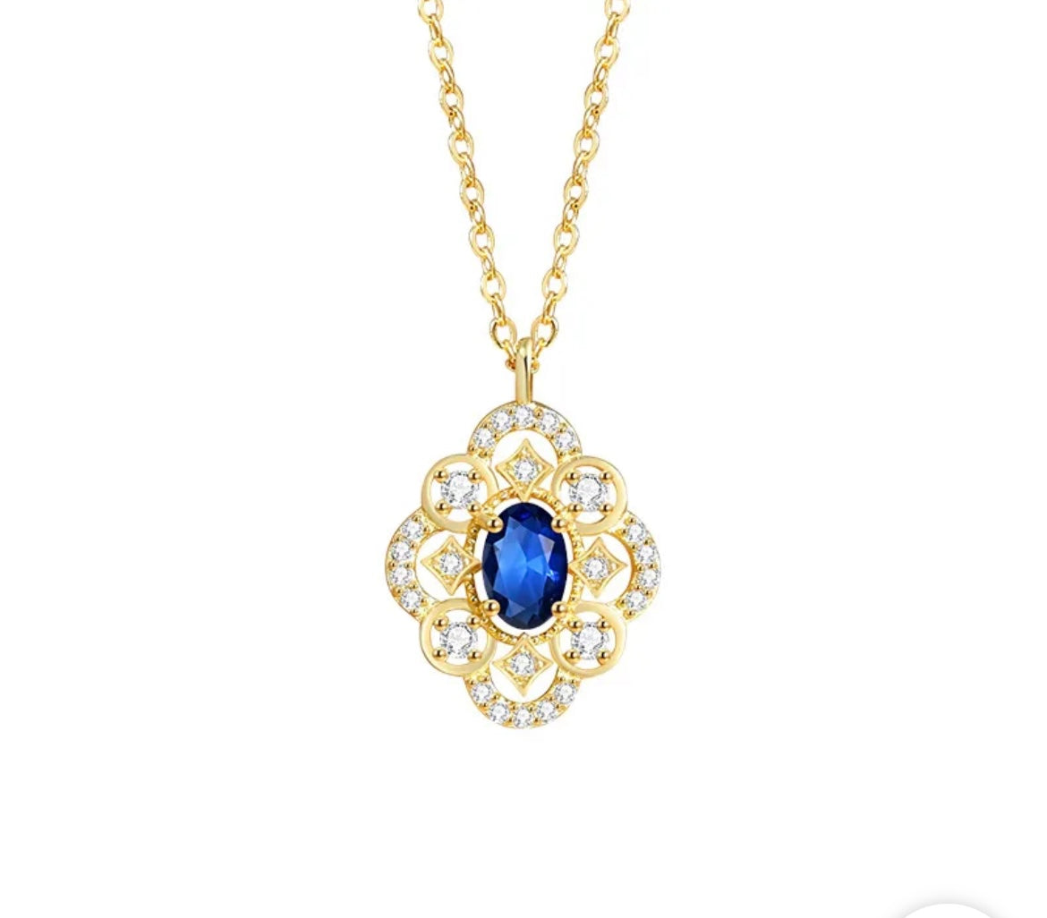 Collier Fleur de vie Bleue – Argent 925 Doré 💙✨